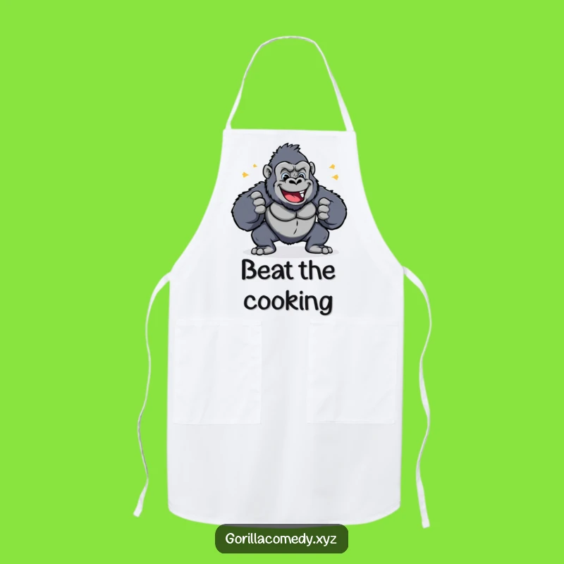 Funny Cheerful Gorilla Chest Pound Apron - Cook with Rhythm and Joy