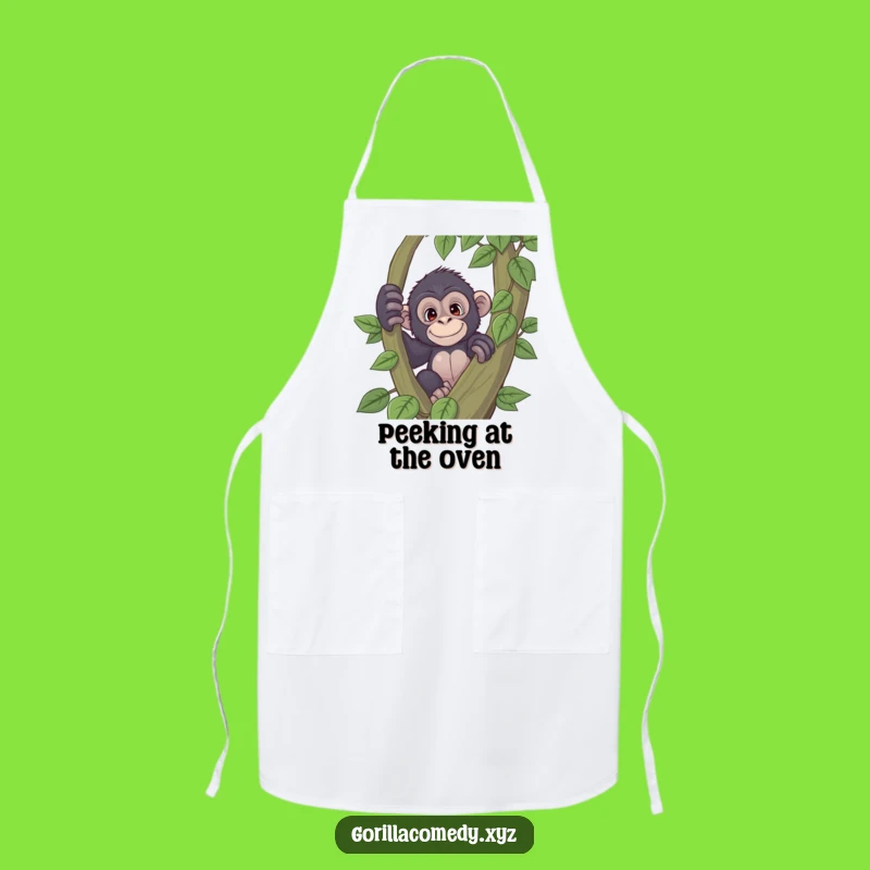 Funny Curious Gorilla Apron: Playful Kitchen Primate Gift