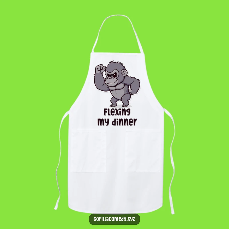 Funny Determined Gorilla Bicep Apron - Flex While You Cook!