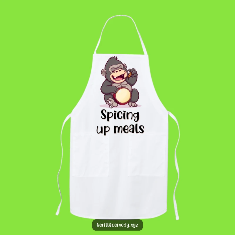 Funny Gorilla Drummer Apron: Kitchen Beats and Belly Laughs