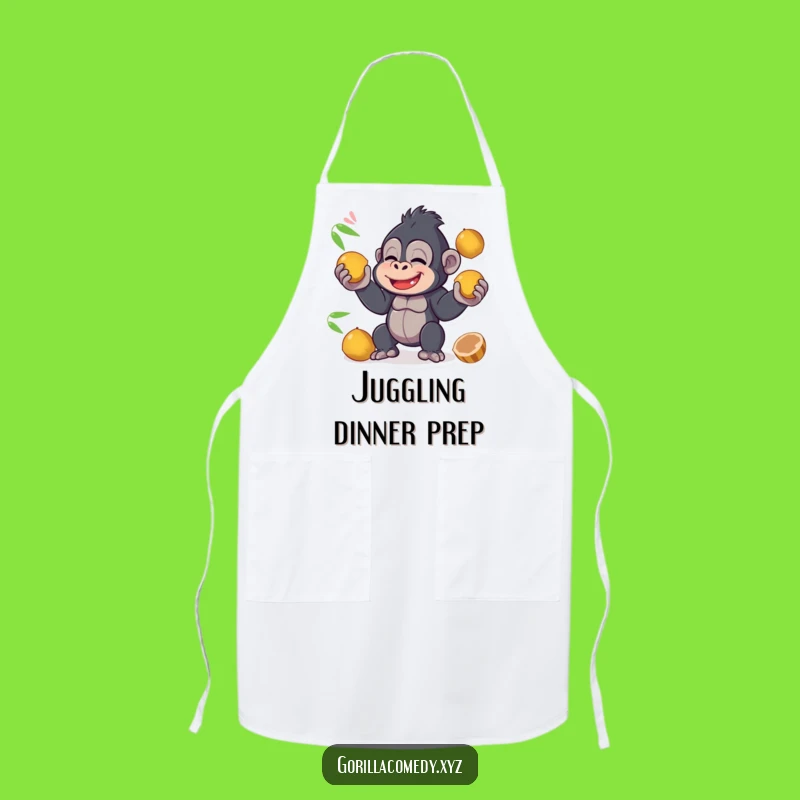 Funny Gorilla Juggling Apron: Cook with Fun, a Hilarious Gift!