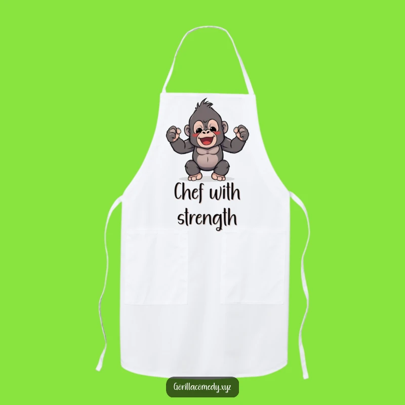 Funny Kawaii Gorilla Apron: Cook with Tiny Strength