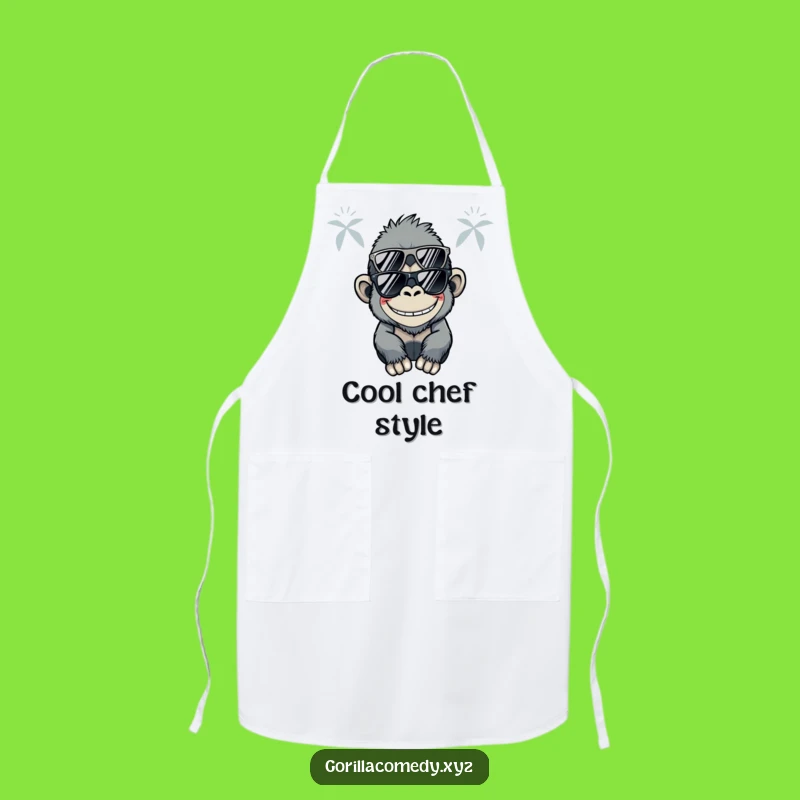 Funny Kawaii Gorilla Apron: Cool Sunglasses Chef, Hilarious Kitchen Gift