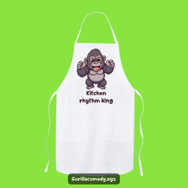 Funny Proud Gorilla Chest Beat Apron: Cook with Ape Confidence