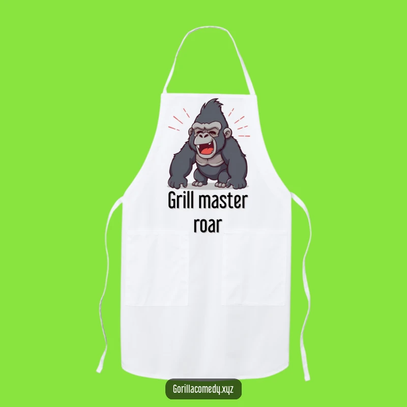 Funny Roaring Gorilla Apron: Bold Sound Design, Kitchen Gift