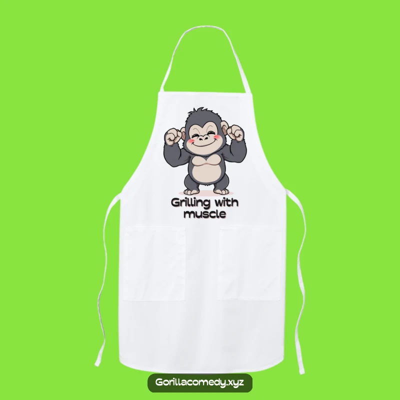 Funny Gorilla Flex Apron: Kitchen Workout Motivation, Hilarious Chef Gift