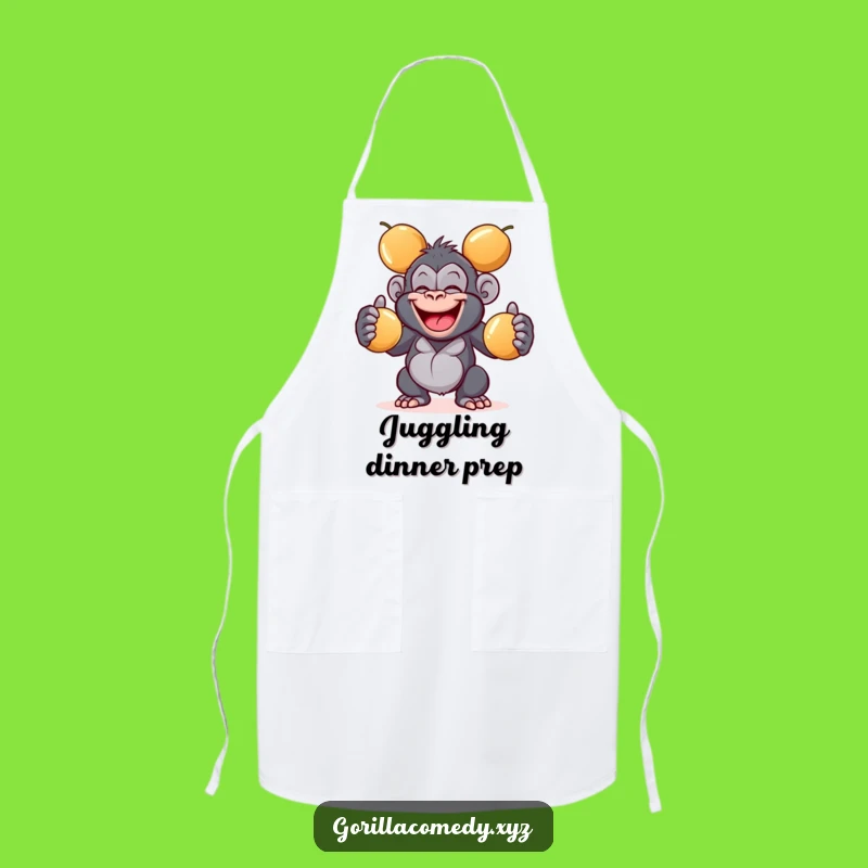Funny Giggling Gorilla Apron: Coconut Juggling Kitchen Gift
