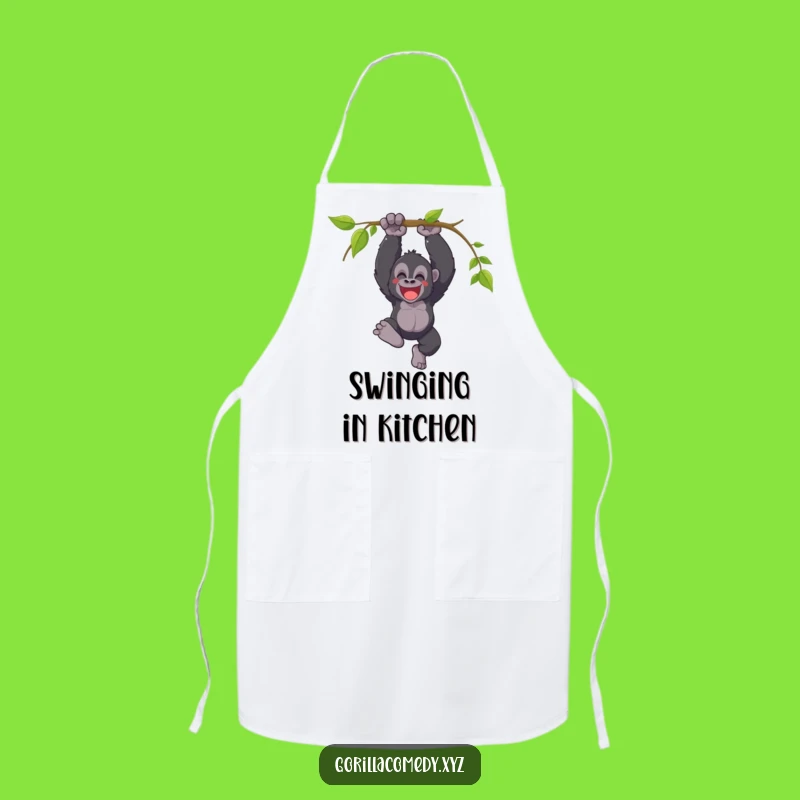 Funny Gorilla Chef Apron: Triumphant Jungle Wear for Joyful Cooks