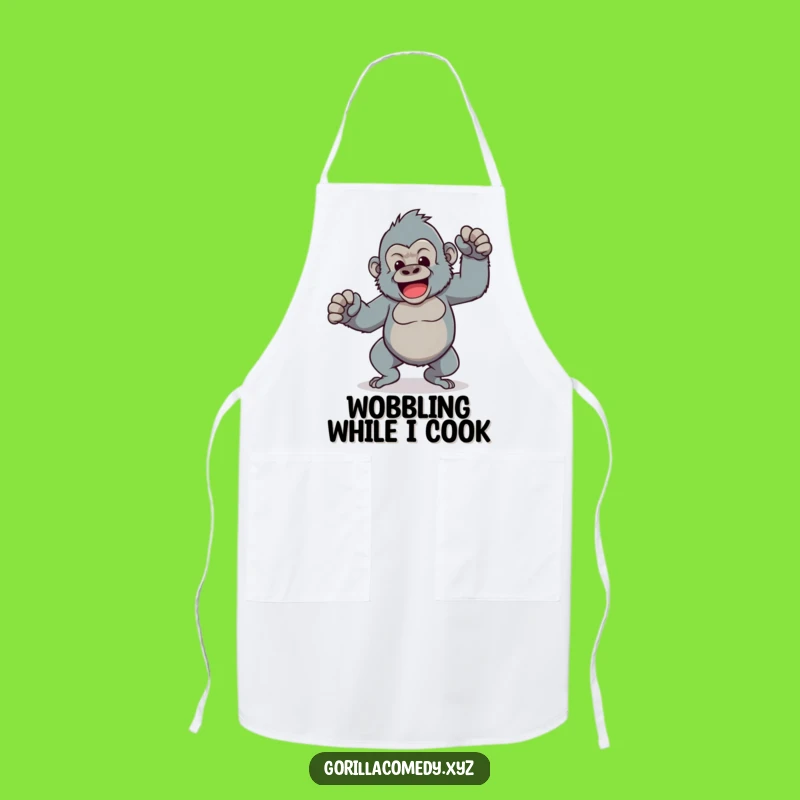 Funny Kawaii Gorilla Apron: Dance Through Dinner Prep!