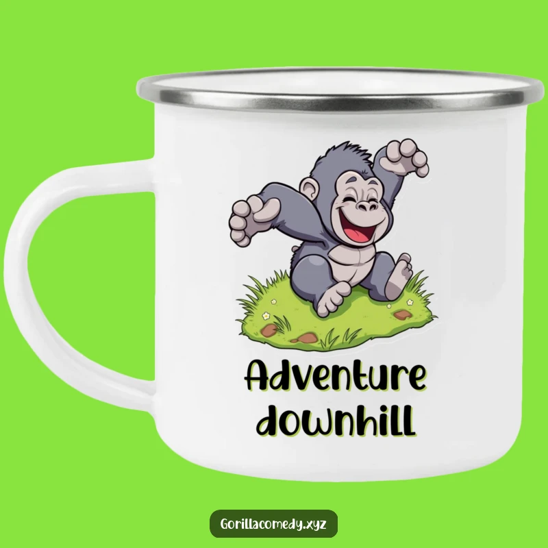 Funny Gorilla Hill Mug: Tumble into Adventure, Hilarious Humor!
