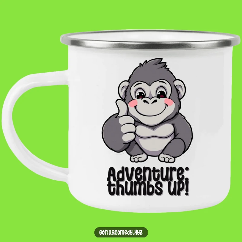 Funny Gorilla Thumbs Up Camping Mug: Adventure with This Hilarious Gift!