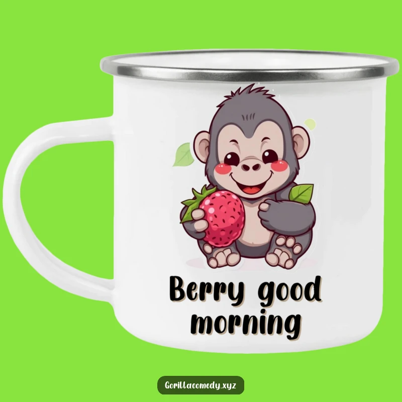 Funny Gorilla Berry Camping Mug: Share Sweetness on Adventures