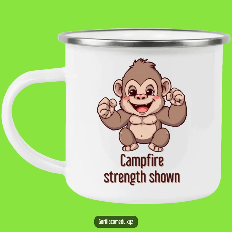 Funny Tiny Muscle Gorilla Camping Mug: Trailblaze with Ape Humor