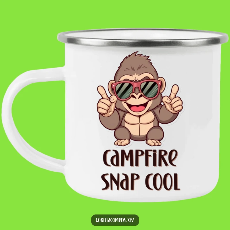 Funny Cool Gorilla Sunglasses Camping Mug - Campfires and Coolness!