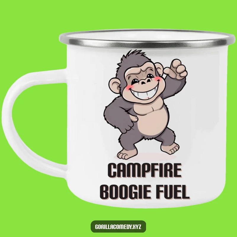 Funny Dancing Gorilla Camping Mug: Campfire Grooves and Grins
