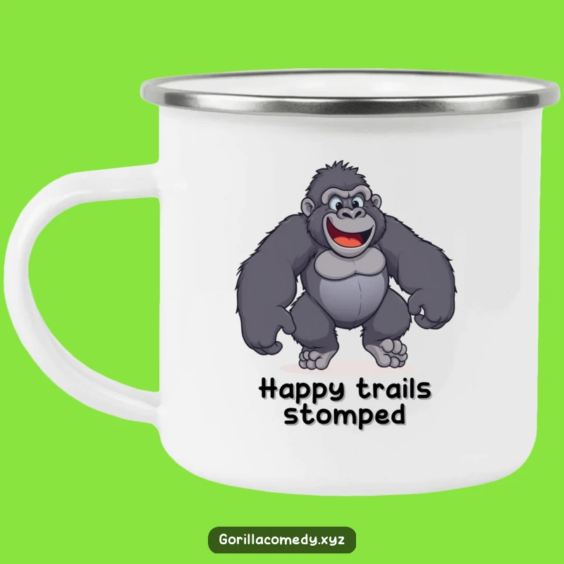 Funny Gorilla Happy Feet Camping Mug: Your Hilarious Companion for Outdoor Fun