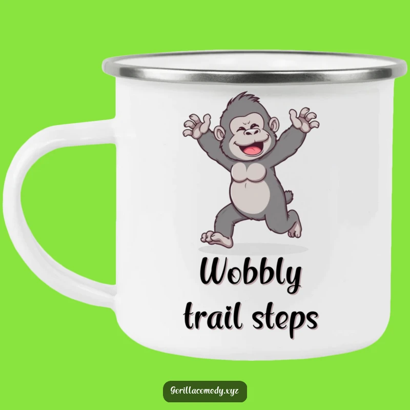 Funny Gorilla Walk Camping Mug: Embrace Hilarious Wobbles on Adventures