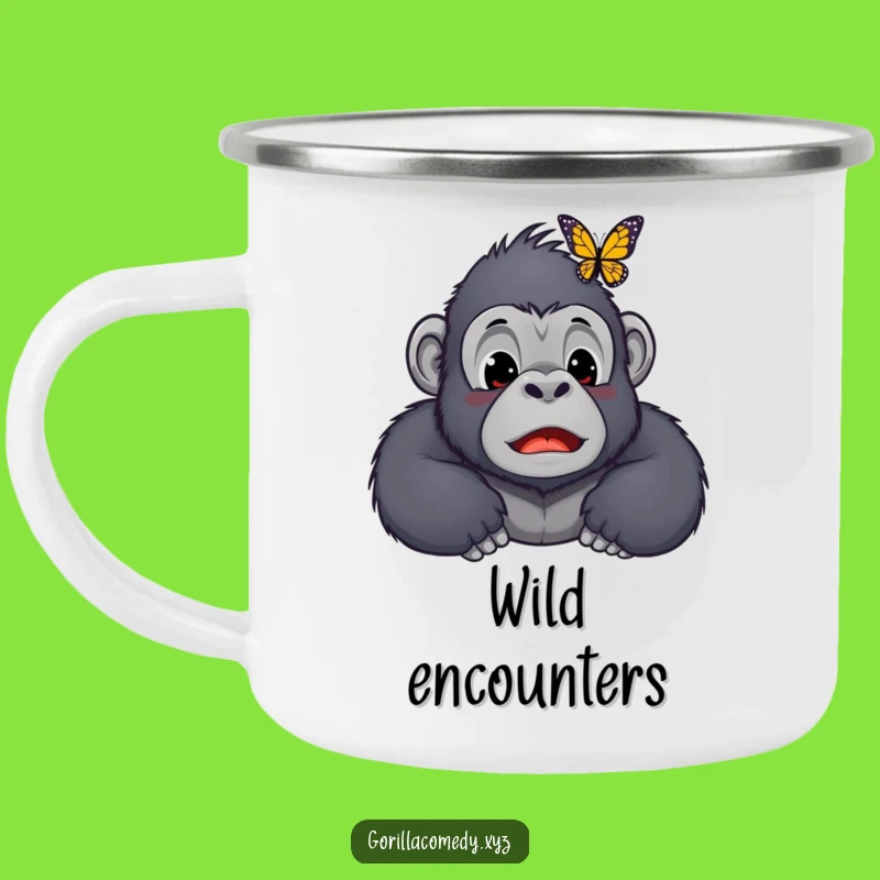 Funny Kawaii Gorilla Butterfly Nose Camping Mug - Durable Surprise Camp Gift
