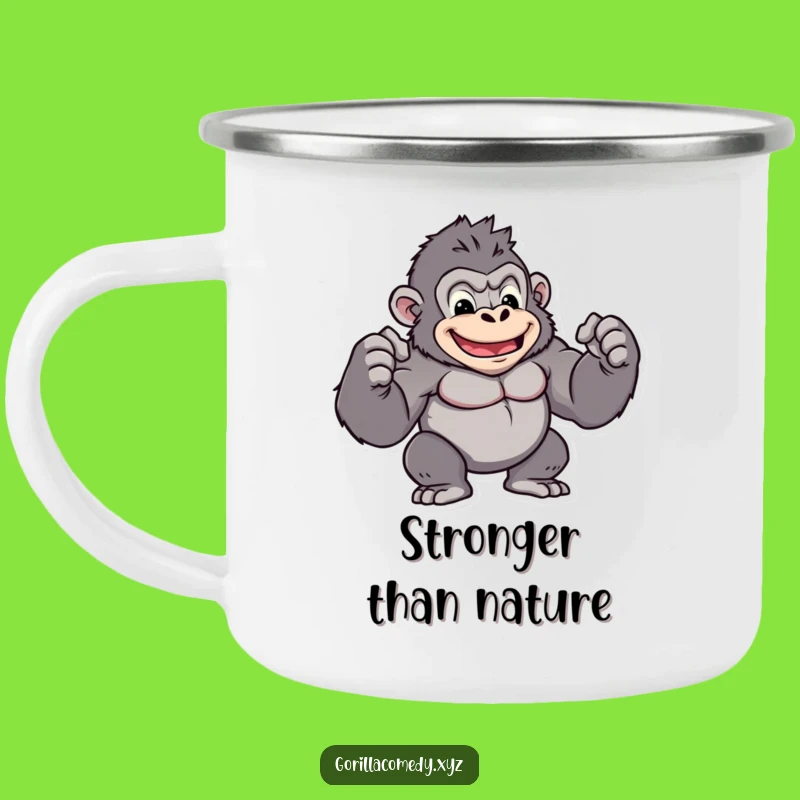 Funny Kawaii Gorilla Camping Mug - Strength on the Go: A Rugged Funny Gift