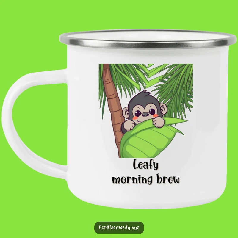 Funny Kawaii Gorilla Camping Mug, Jungle Adventure Drinkware, Hilarious Outdoor Gift