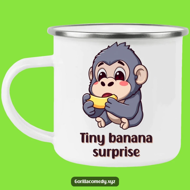 Funny Kawaii Gorilla Banana Camping Mug - Surprise Your Adventures with this Comical Cup