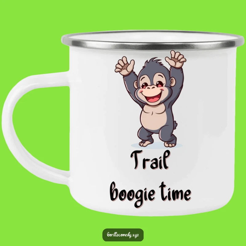 Funny Kawaii Gorilla Dance Camping Mug - Cheerful Companion for Outdoor Fun