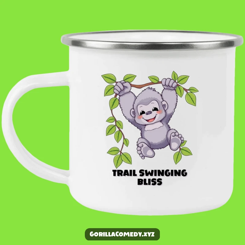 Funny Swinging Gorilla Camping Mug: Happy Adventures in a Cup