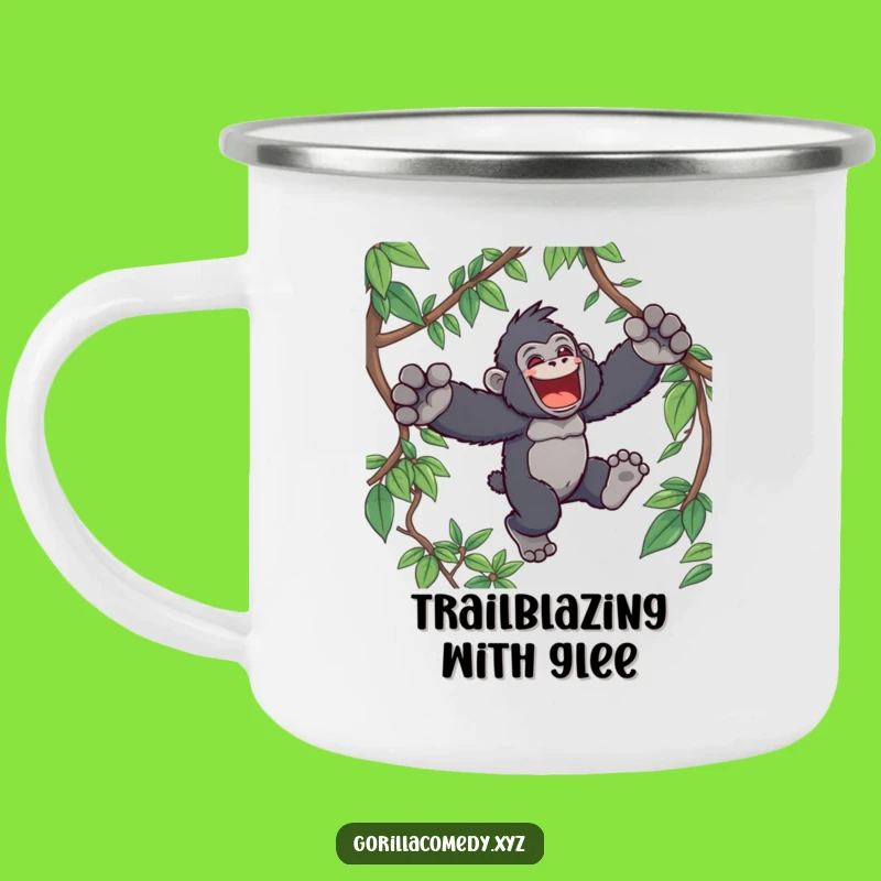 Funny Kawaii Gorilla Jungle Leap Camping Mug - Durable Ape Camp Gear