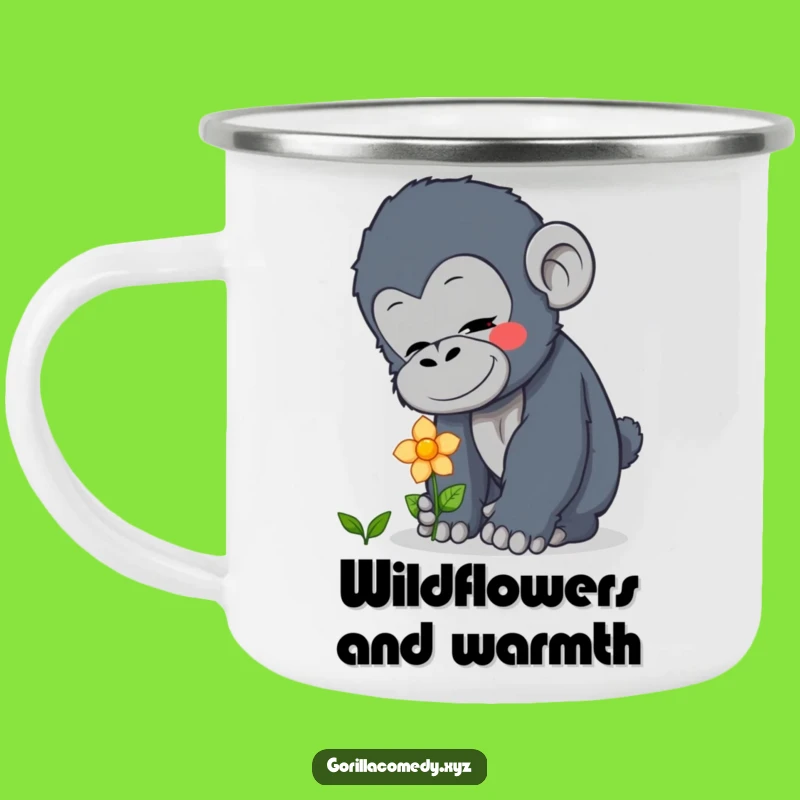 Funny Curious Gorilla Camping Mug - Nature's Wonder: A Peaceful Funny Gift