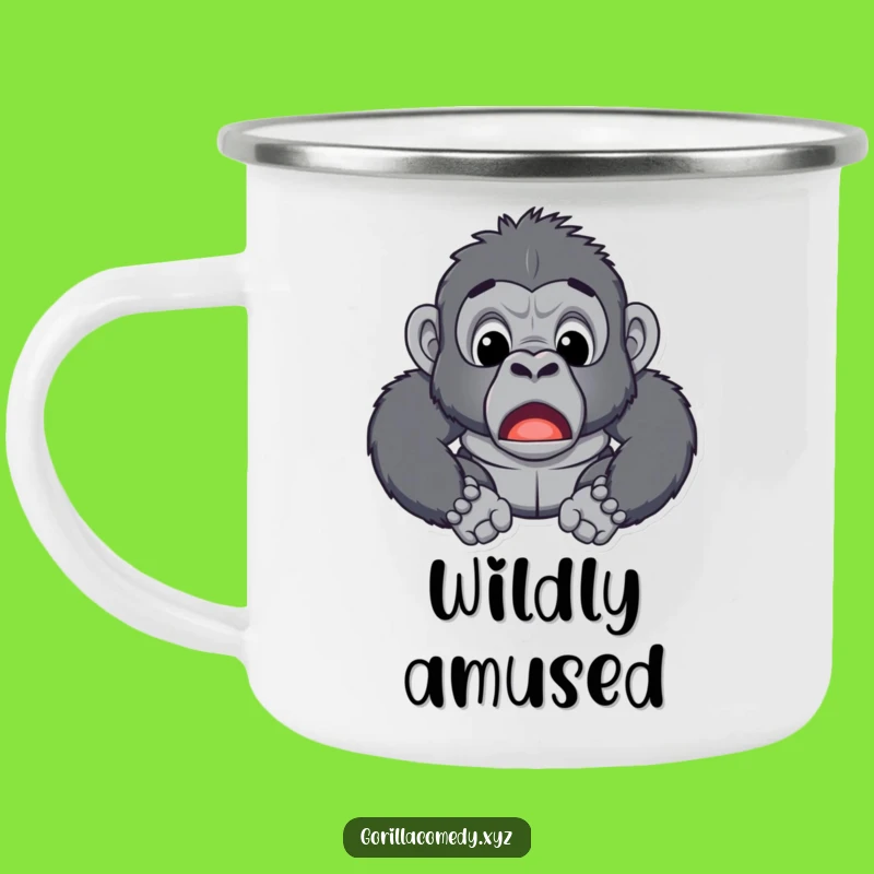 Funny Surprised Gorilla Camping Mug - Durable Drinkware for Laughs Outdoors