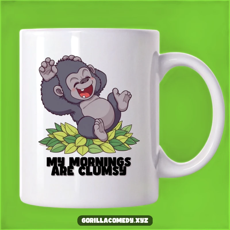 Funny Clumsy Gorilla Mug: Delightful Tumble Primate Fun Gift