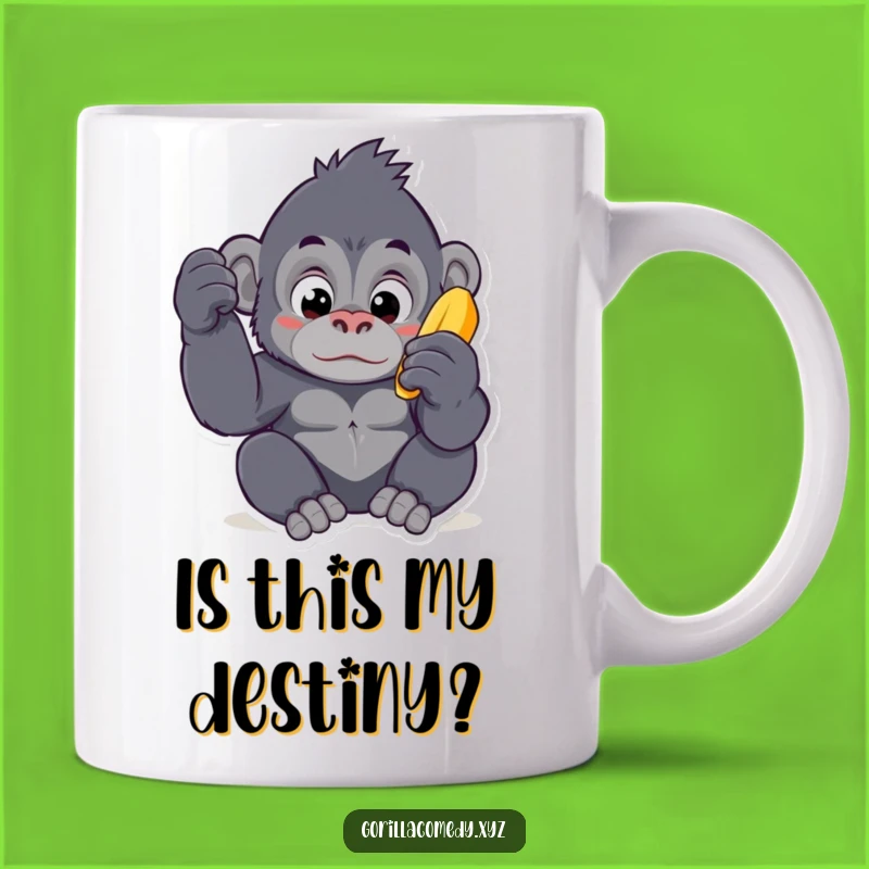 Funny Kawaii Gorilla Banana Mug - Adorable Curious Ape Gift for Animal Lovers