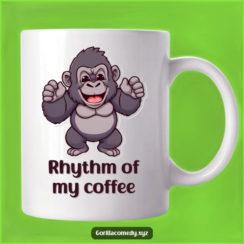 Funny Proud Gorilla Chest Beat Mug: Cheerful Ape Celebration Gift