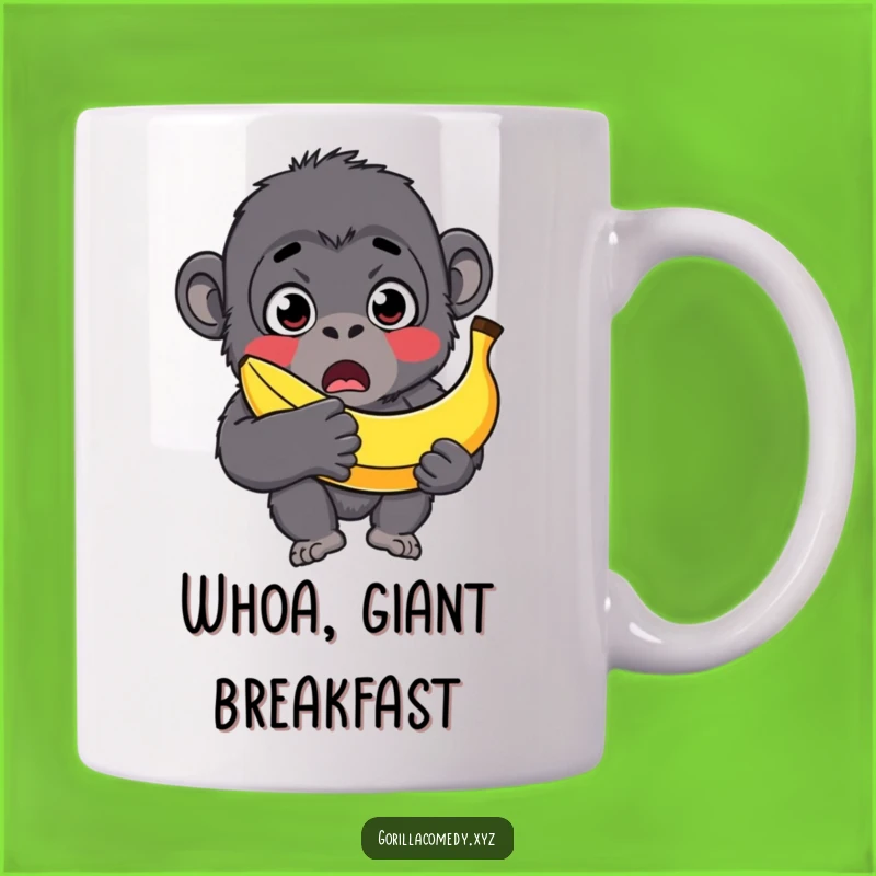 Funny Surprised Gorilla Banana Mug - Big Surprise Gift!