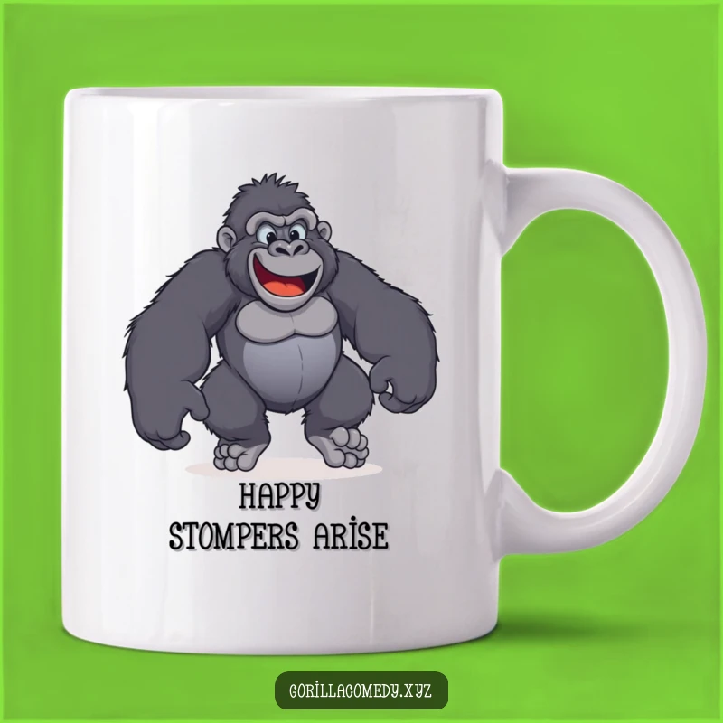 Funny Gorilla Happy Feet Mug: Hilarious Gift for Stomping and Smiling Fans