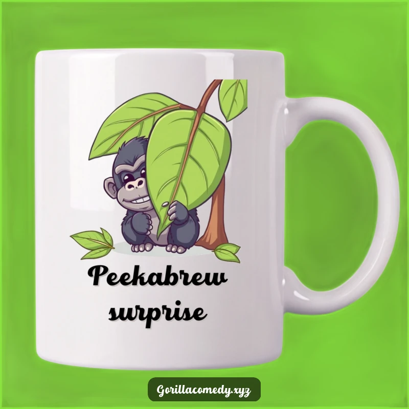 Funny Peeking Gorilla Mug: Mischievous Ape Surprise Gift