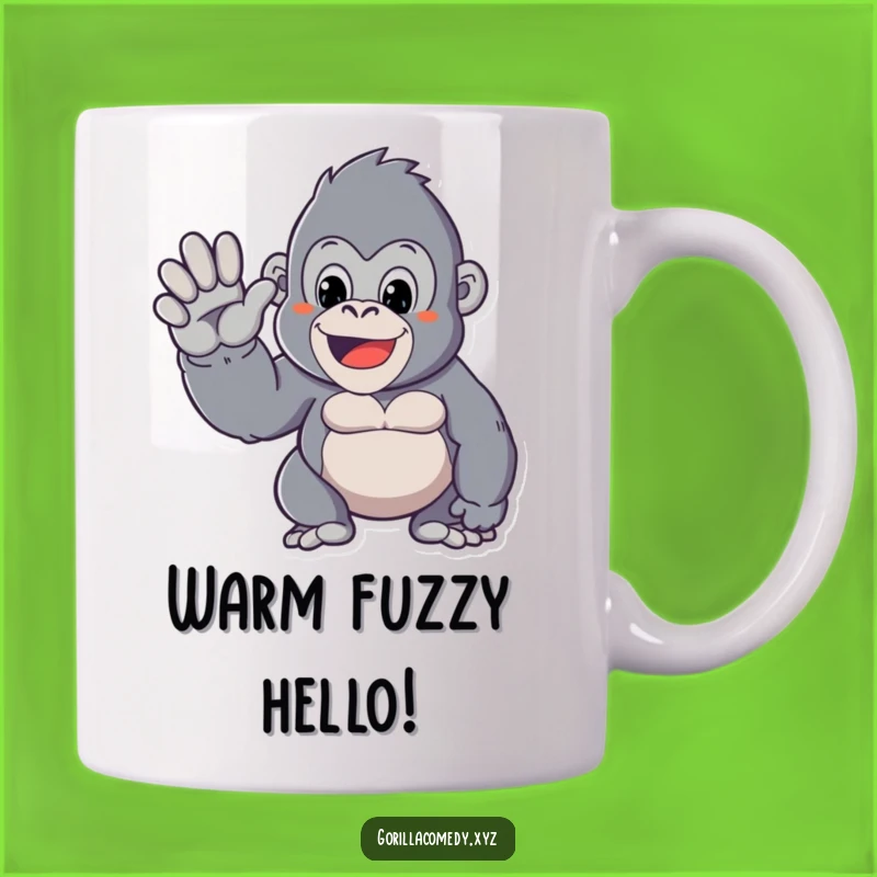 Funny Kawaii Gorilla Mug: Say Hello with This Friendly Giant!