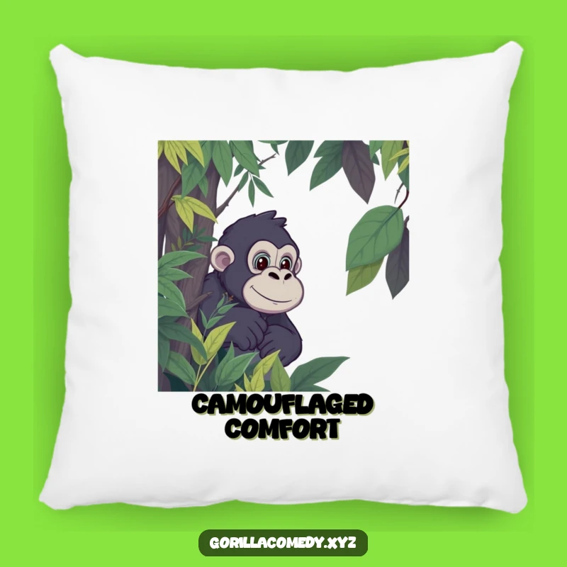 Funny Gorilla Peek Pillow: Cuddle Up with Jungle Comfort, the Ultimate Gift!