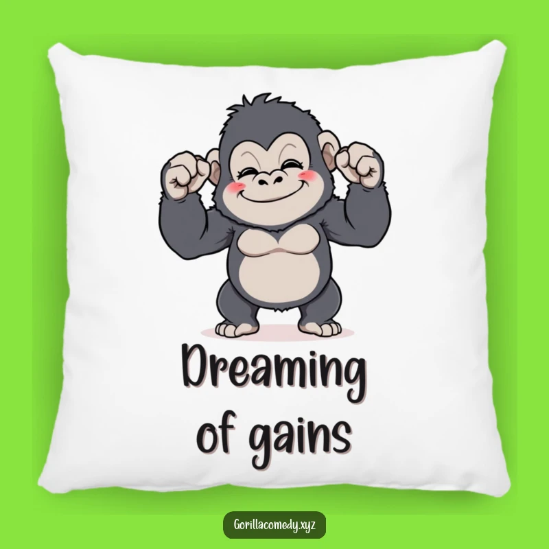Funny Gorilla Flex Pillow: Tiny Biceps Comfort, Hilarious Accent Gift