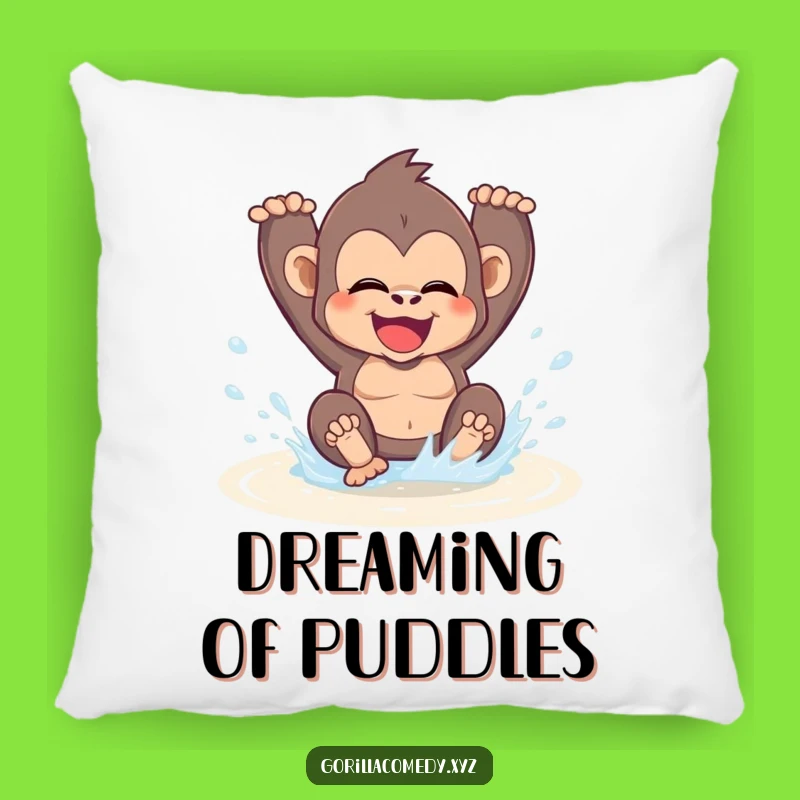 Funny Gorilla Puddle Pillow: Snuggle Up with This Playful Funny Gift!