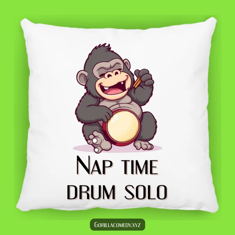Funny Gorilla Drummer Pillow: Comfy Seat for Belly Drumming Fans
