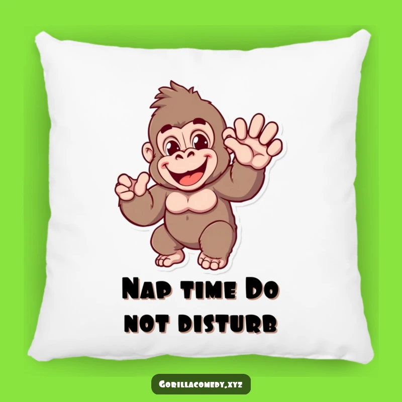 Funny Gorilla Wave Pillow: Cozy Ape Cushion - The Perfect Funny Gift for Comfort!
