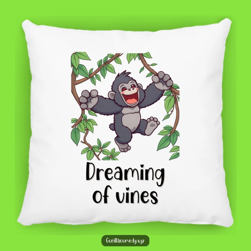 Funny Kawaii Gorilla Jungle Leap Pillow - Cozy Ape Cushion for Fun