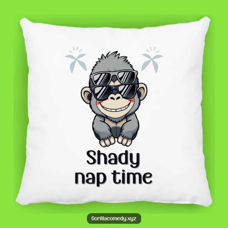 Funny Kawaii Gorilla Pillow: Cool Sunglasses Comfort, Adorable & Humorous Decor Gift