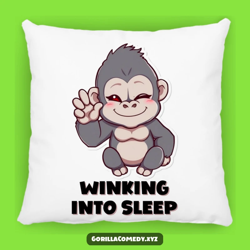 Funny Winking Gorilla Wave Pillow - Soft Comfort, Adorable Funny Gift
