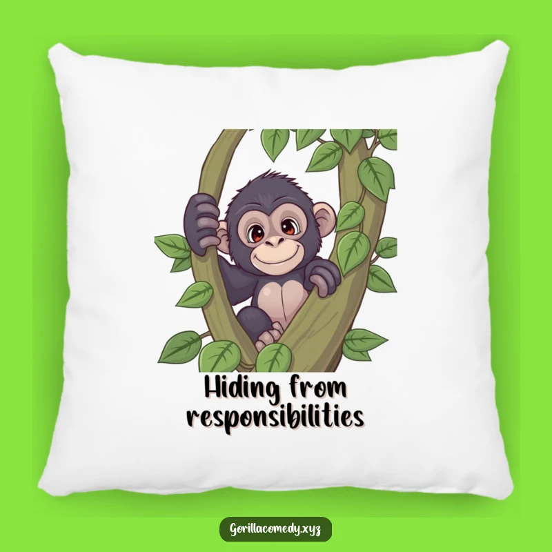 Funny Curious Gorilla Pillow: Cozy Playful Primate Decor Gift