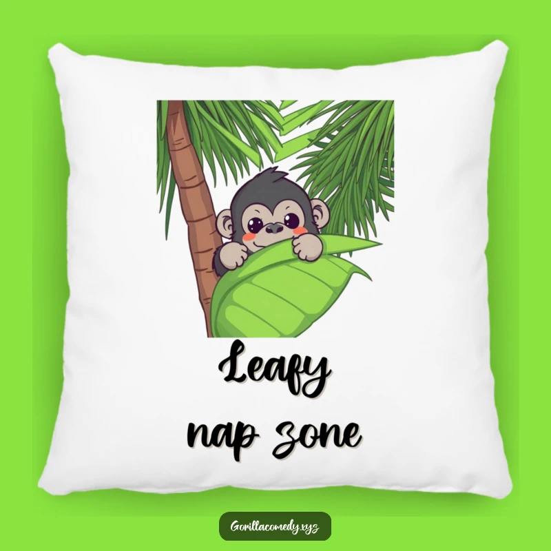 Funny Kawaii Gorilla Pillow, Cozy Jungle Peek, Adorable & Humorous Decor Gift