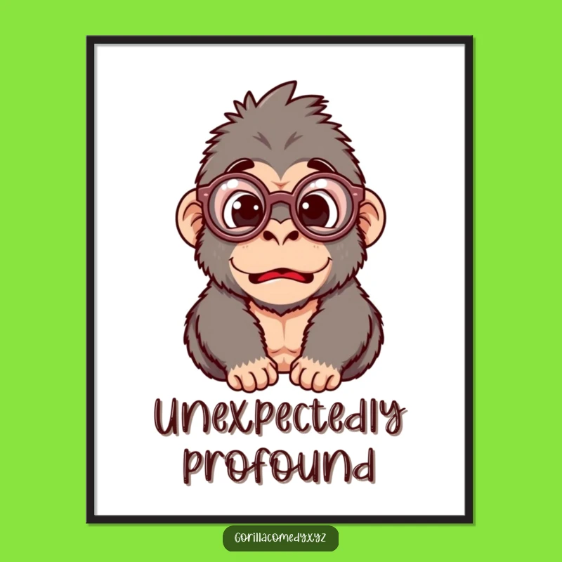 Funny Gorilla Glasses Digital Art: Hilarious Surprise for Quirky Spaces