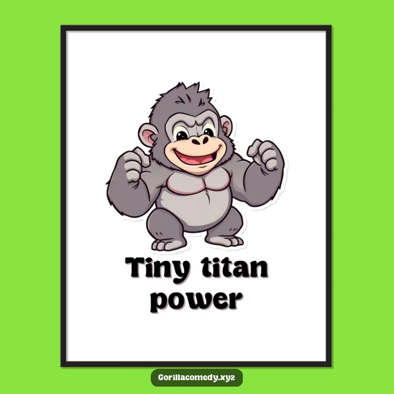 Funny Kawaii Gorilla Digital Art - Instant Power: A Downloadable Funny Gift