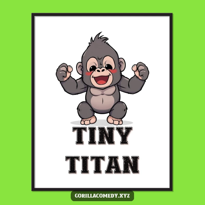 Funny Kawaii Gorilla Digital Print: Bring Cute Strength Home